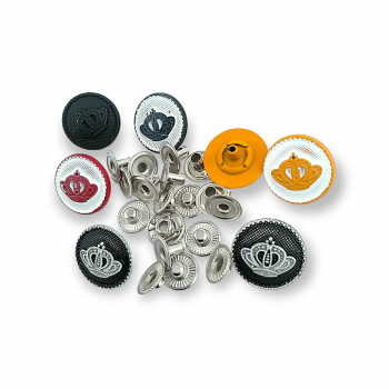 Wholesale Snap Button Metal Crown Patterned Snap Button 18 mm 29 L